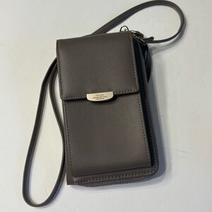 Kukoo Small Crossbody Bag Cell Phone Purse Wallet with Credit Card Slots Grey